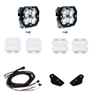 Ford Bronco Light Bars & Cubes - Baja Designs - Squadron Pro 2.0 A-Pillar Kit Tgl (Spot) - Clear - `21-`25